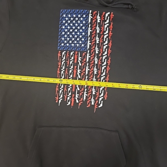 WE TH PEOPLE HOLSTERS Black Hoodie with American Flag Design - Picture 7 of 14